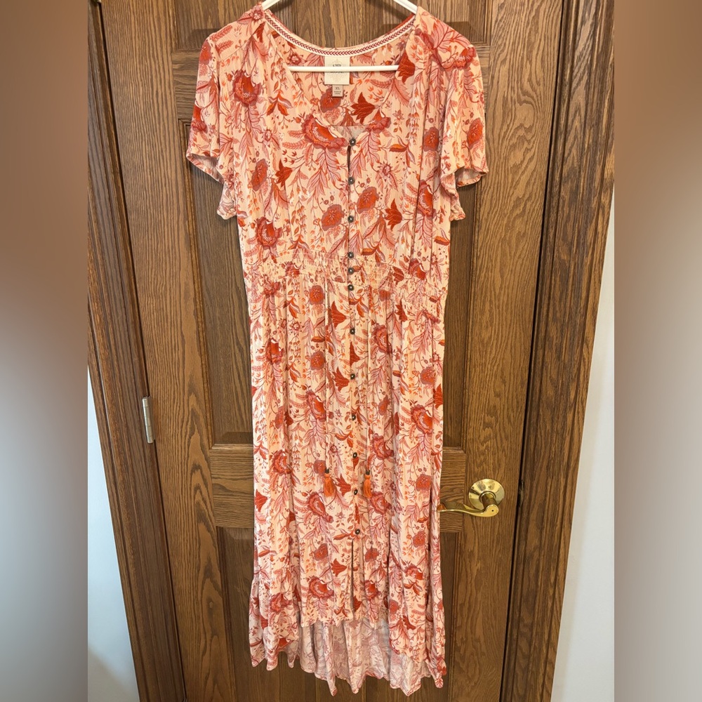Knox Rose Coral Floral Midi Dress